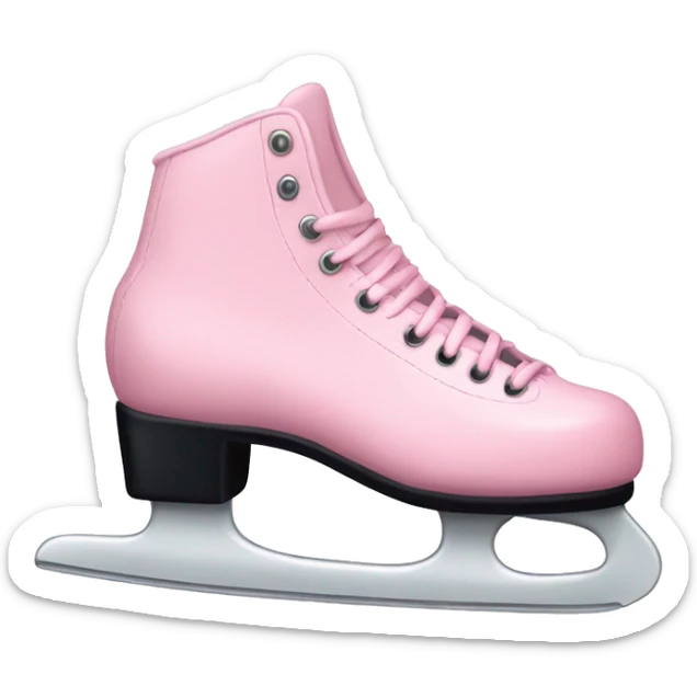 Pastel pink ice skates sticker