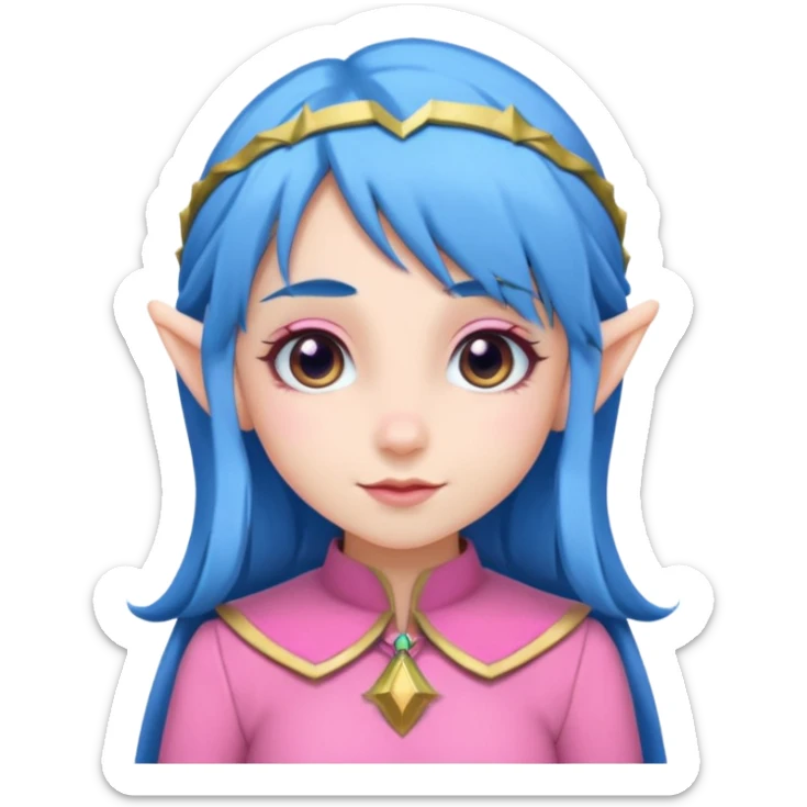 scouts girl elf in pink uniform and blue hair sticker