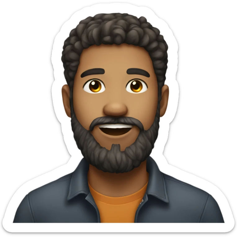 portrait of a bearded boy I want someone who sticks out his tongue sticker