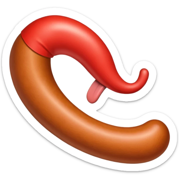 a long tongue cut out like a sausage, modeled after the Prljavo Kazalište band's emblem sticker