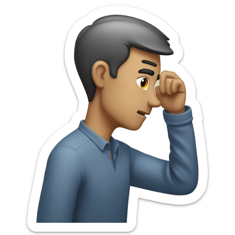 A person who is trying to hear what is being said to him, so he decides to put his hand behind his ear to help me hear. sticker