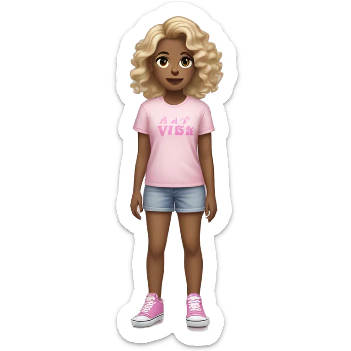 a 21st century princess with dirty blonde hair wearing pink vans hi-top sneakers sticker