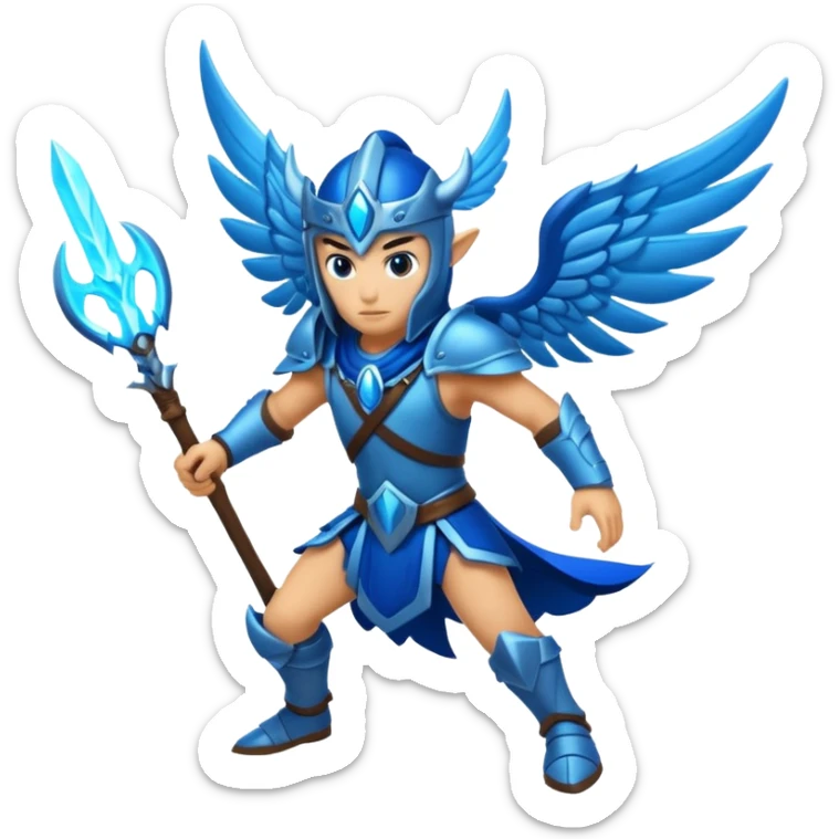 Create icons inspired by the movie Avatar with blue warriors, glowing forests, flying creatures, and epic battles. sticker