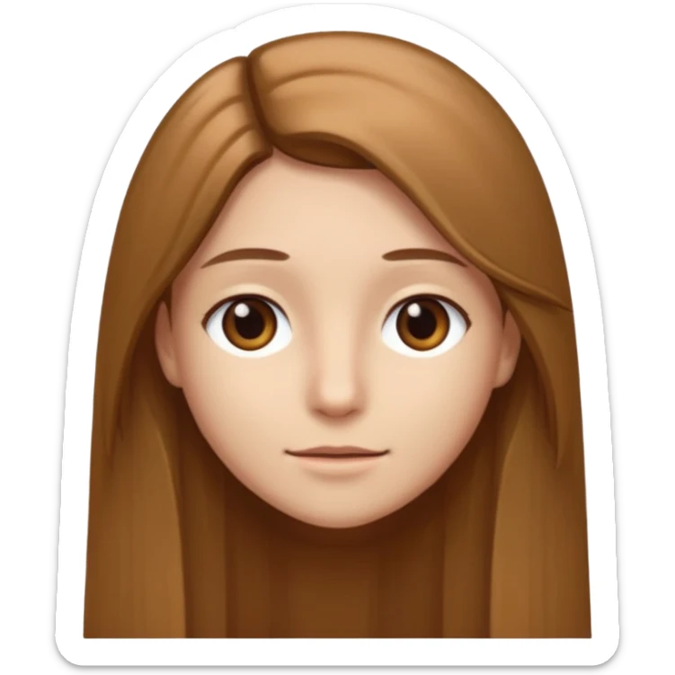 30 yr light brown hair long straight hair, brown eyes sticker