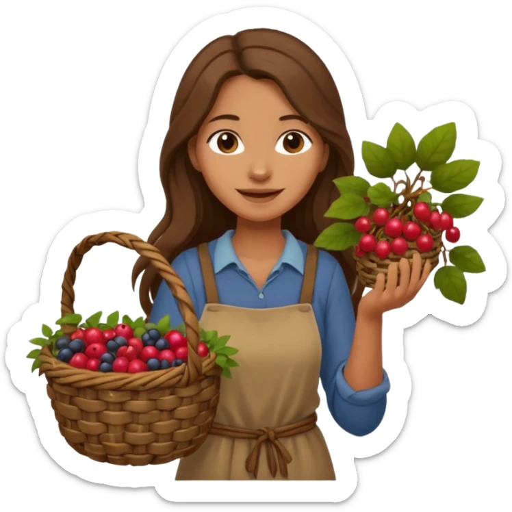 A gatherer woman carrying a woven basket of roots and berries.


















 sticker