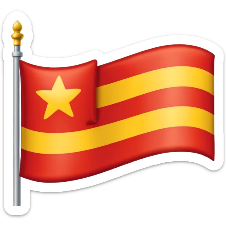  emoji of flag which includes 50% yellow strip top nd bottom 50%red flag like ukraine flag sticker