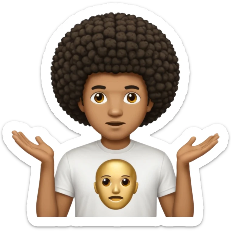 Black seventeen man  with a afro haircut and grille in his teeths sticker