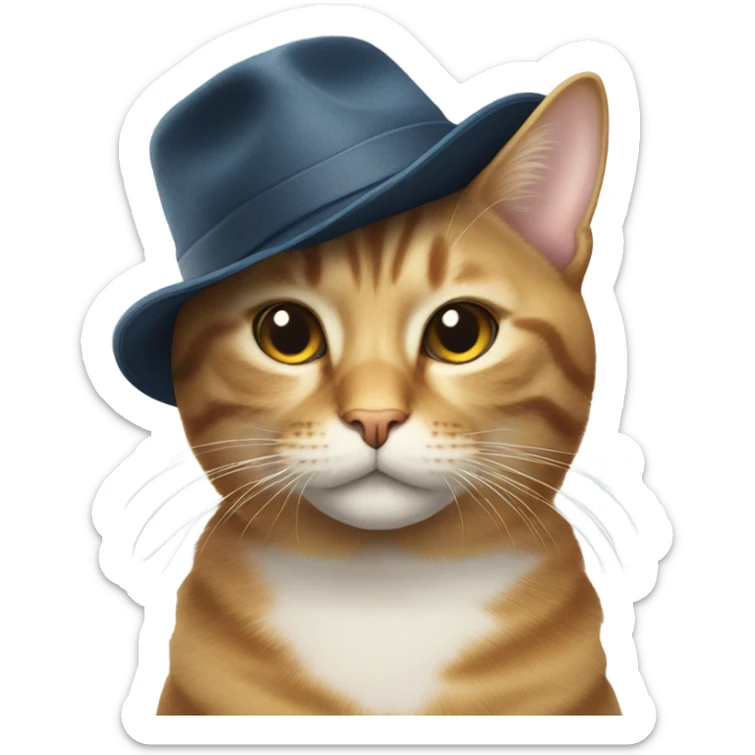 Cat wearing a hat sticker