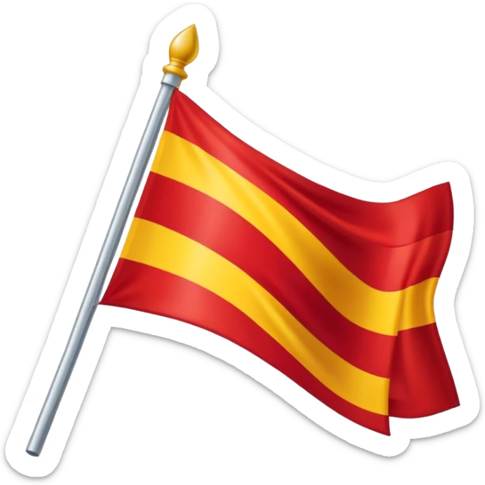 bandera con franja superior roja, mediana amarilla e inferior morada sticker