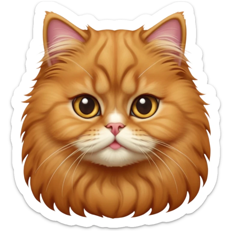 cinematic-adorable-big-eyed-fluffy-ginger-persian-cat-portrait-emoji,-head-tilted-playfully-with-a-sweet-expression,-fluffy-ginger-fur,-simplified-yet-irresistibly-cute-features-with-large,-expr sticker