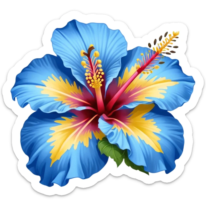 Pretty hibiscus with yellow in the middle that fades into blue on the petals sticker