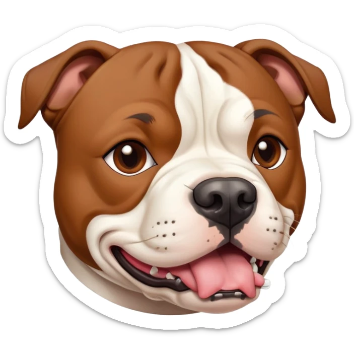 muscular Staffordshire Bull Terrier dog with short coat, broad head, and strong jaw sticker