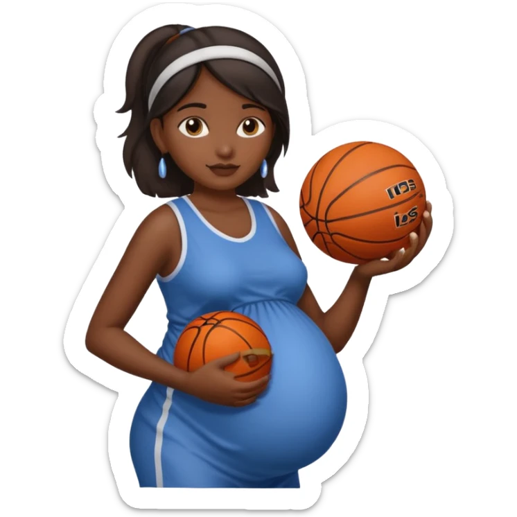 A Indian girl who’s pregnant with a basketball ￼ sticker
