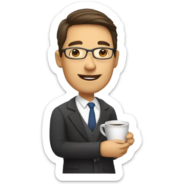 Teacher of English, owner of online school, drinking coffee sticker