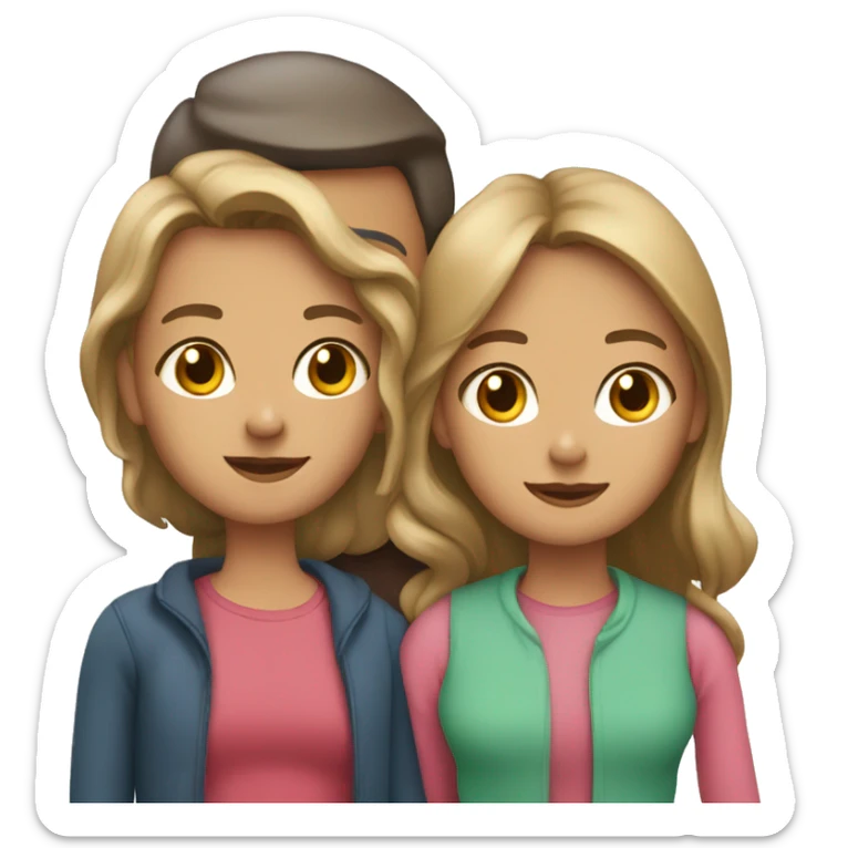 Family of 5 including 2 daughters and a son with mom and dad sticker