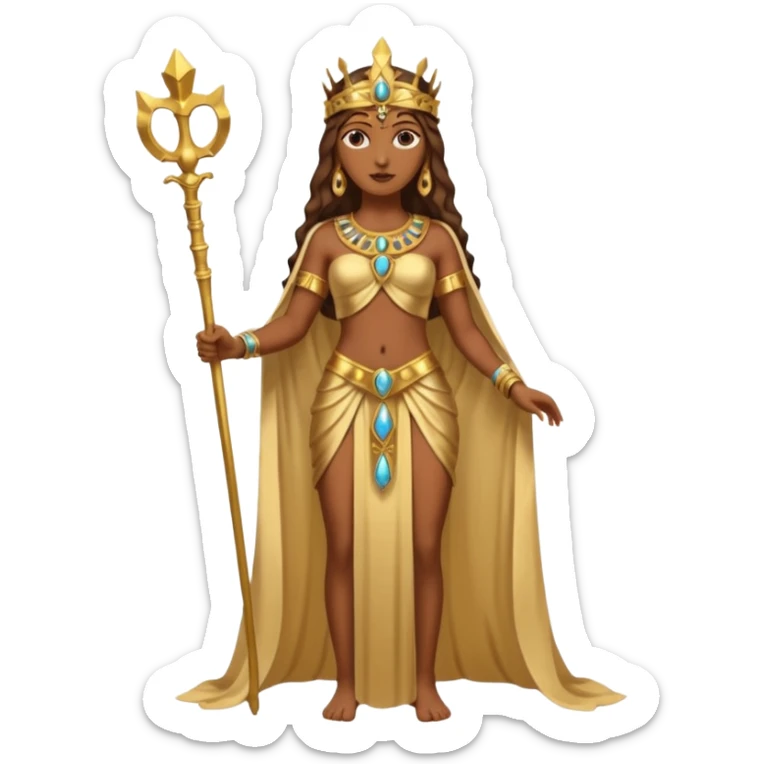 una diosa morena de la época púnica, de alto rango y de estatura media, una foto de cuerpo entero sticker