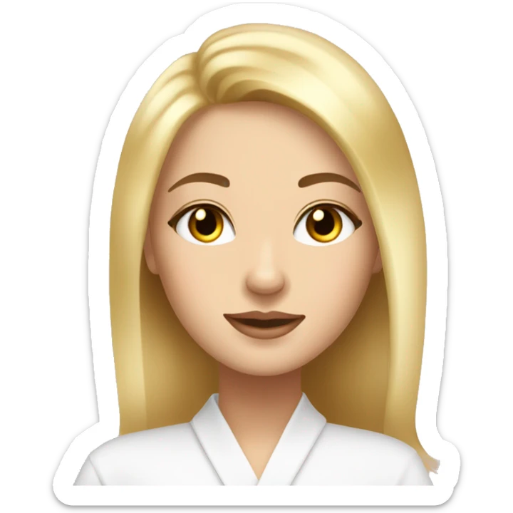 Create a girl with blonde beautiful hair and hazel eyes doing skincare and spa sticker