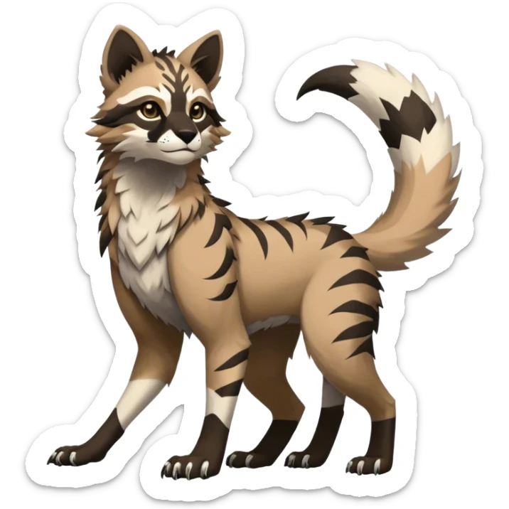Modern Feral Rare Fantasy Vernid-Trico-species by LiLaiRa, random markings, full body sticker