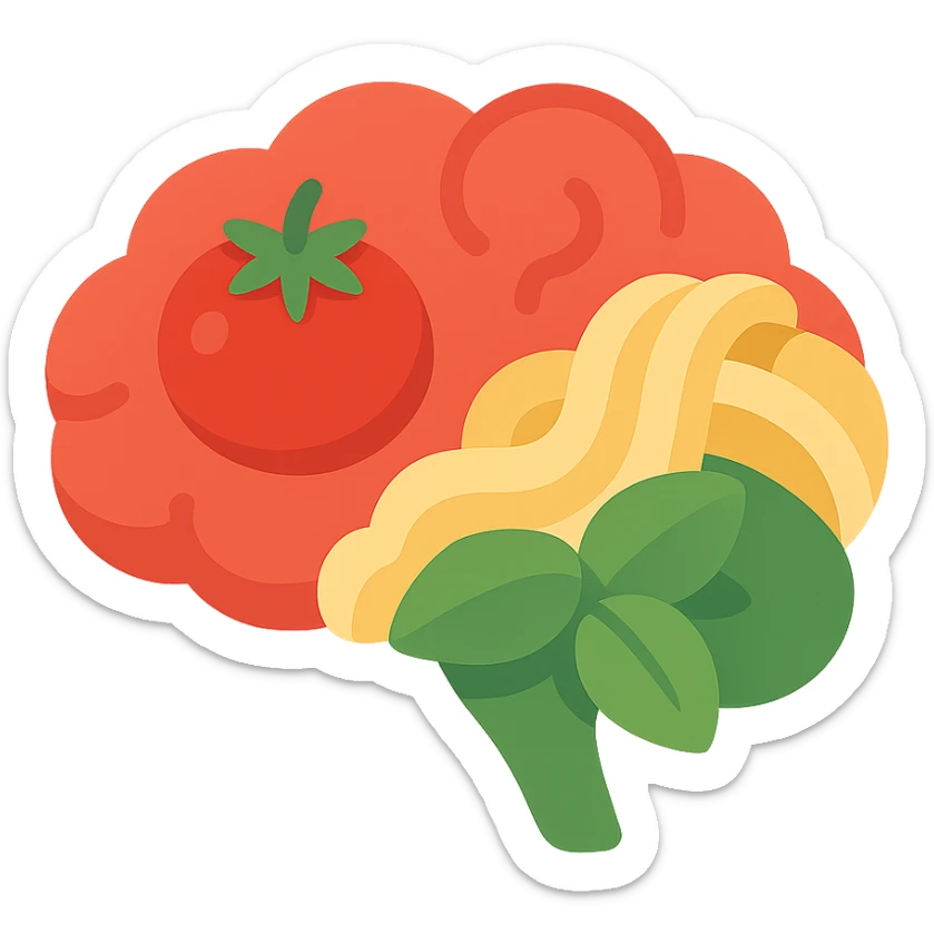 Tung Tung sahur italian brainrot as a flat color icon, playful, with a hint of Italian food, no text sticker