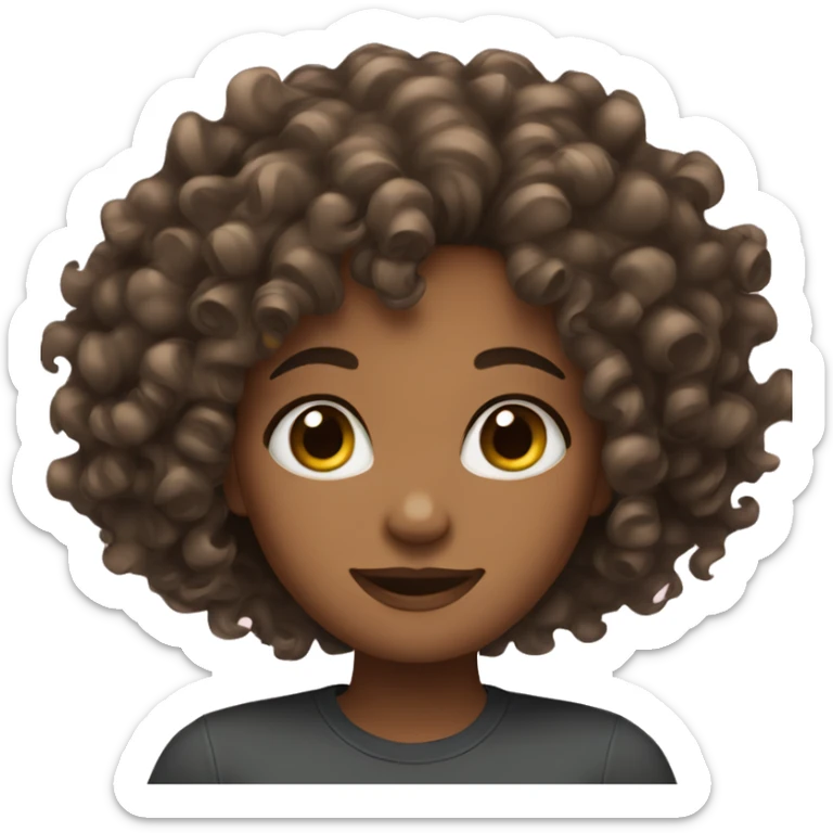 Curly hair girl  sticker