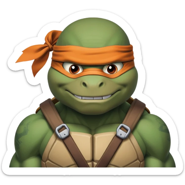 Hun from Teenage Mutant Ninja Turtles, muscular gang leader sticker