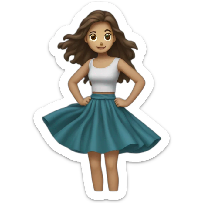 the girl in a skirt is carried by a hurricane sticker
