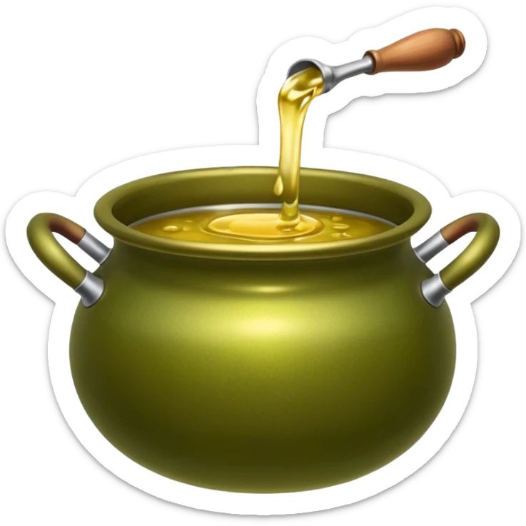 pot with boiling oil sticker