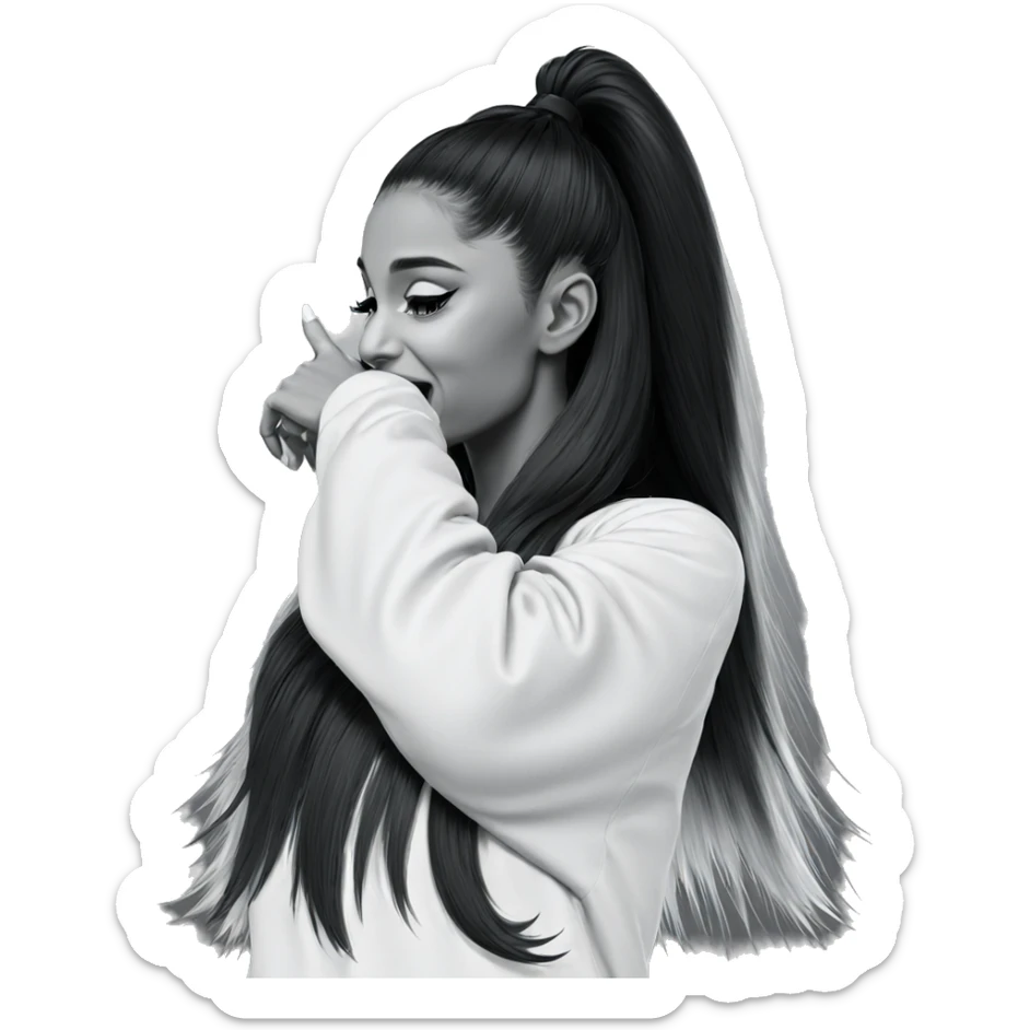 monochrome portrait of girl sticker