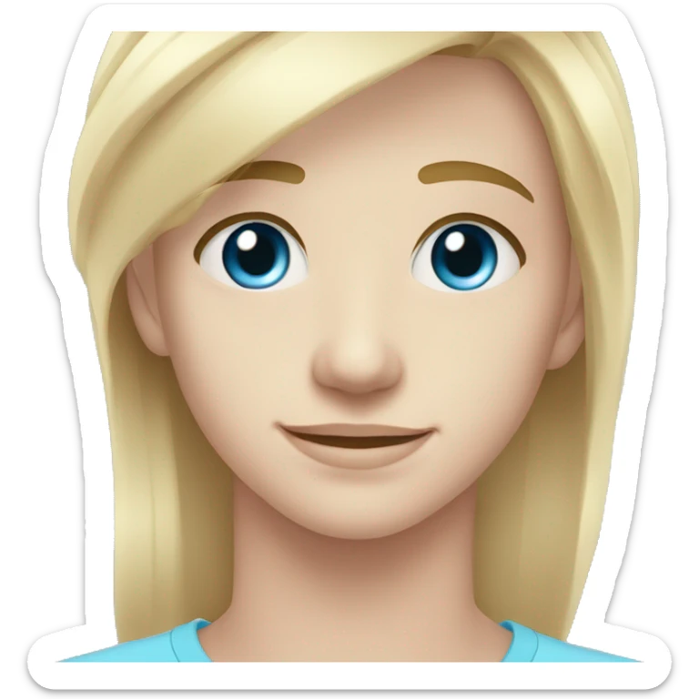 confident happy clean shaven pale teen with short blonde light hair blue eyes outdoor portrait sticker