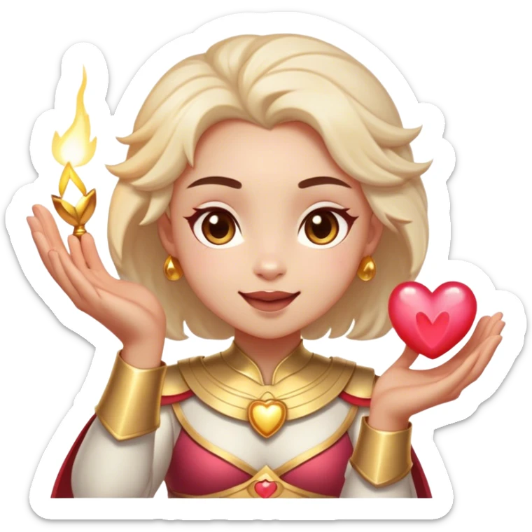Cinematic Adorable Mulan Portrait Emoji, Playfully holding Cri-Kee in her hands, eyes sparkling with mischief, soft rosy cheeks, a warrior with a heart full of charm, radiant in the morning sunlight, glowing with warmth and joy! sticker