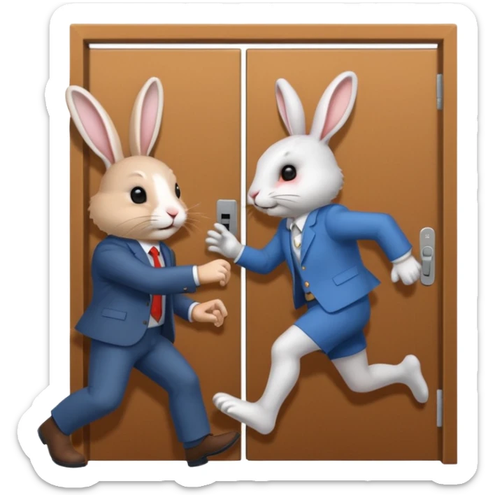 I want the alliance leader to kick me out of the alliance and close the door, so that they both look like rabbits.استیکرش با متن کیبورد باشه sticker