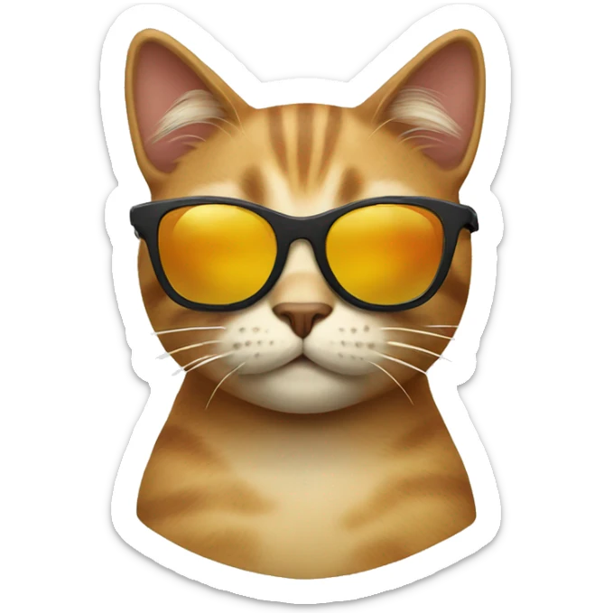 Cat with sunglasses sticker