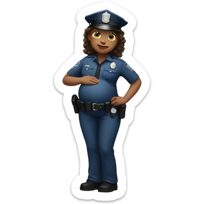 Police officer pregnant pregnant pregnant maternity photos realistic police sticker