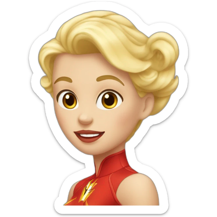 Flash McQueen qui fait un bisou à une femme blonde sticker