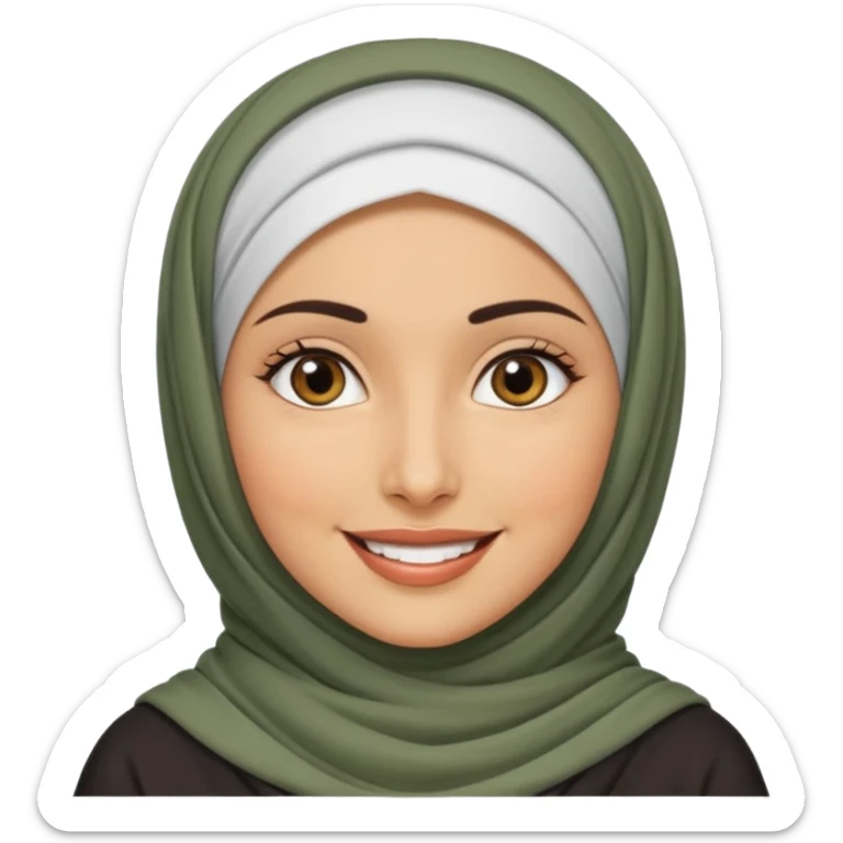 Tête jolie femme emoji arabe Réal sticker