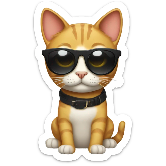 Cat with sunglasses sticker