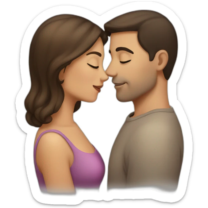 a-shaved-man-with-short-length-dark-hair-kissing-a-woman-with-long-brown-hair sticker
