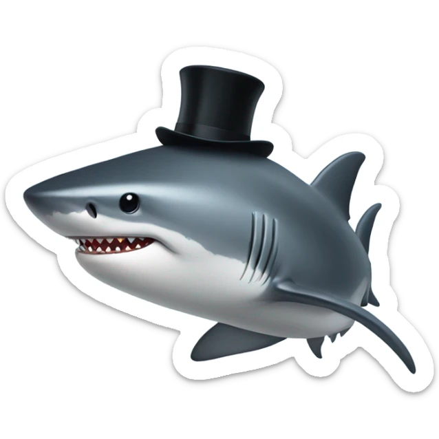 Shark with a top hat sticker