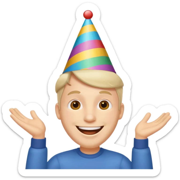 Emoji de un hombre feliz de festejo solo cabeza  sticker