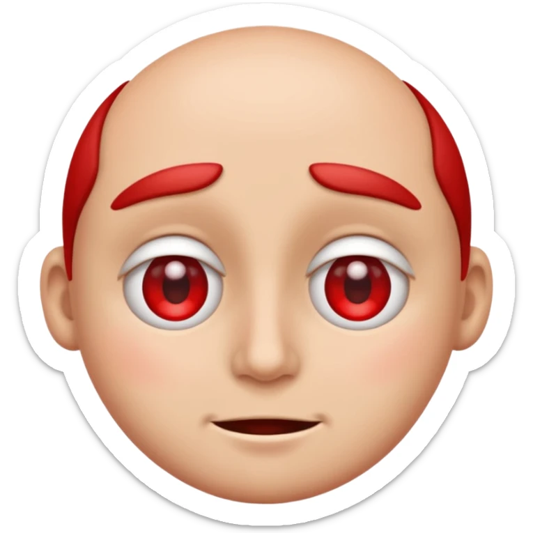 Crea un emoji kn los ojos ojos rojos, achinados sticker