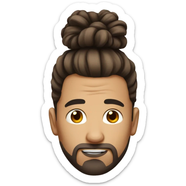 Guy with a man bun on the top and the sides is a fade he allso have a big nose he have brown hair and he is not so white sticker