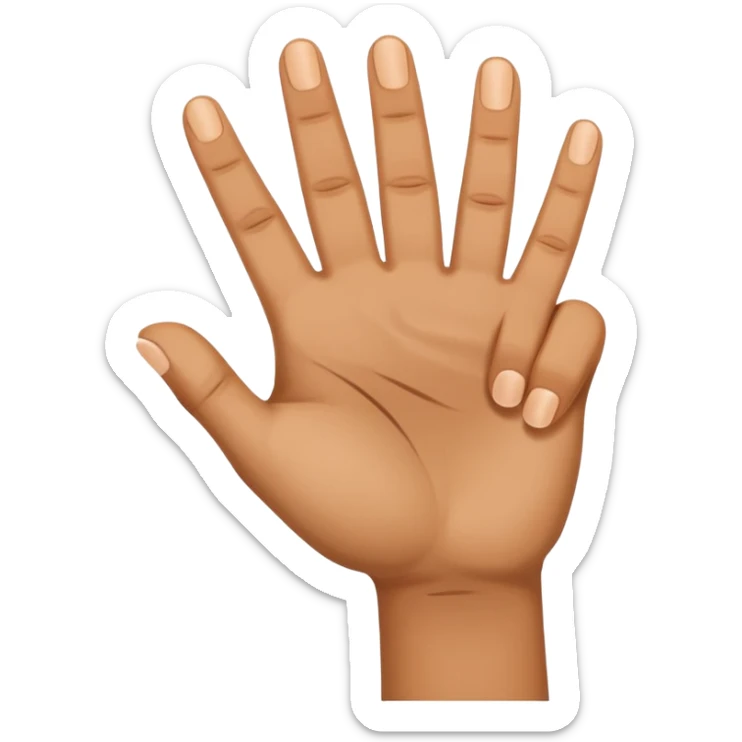 yvl hand sign with index middle and thumb finger raised and all other fingers down sticker