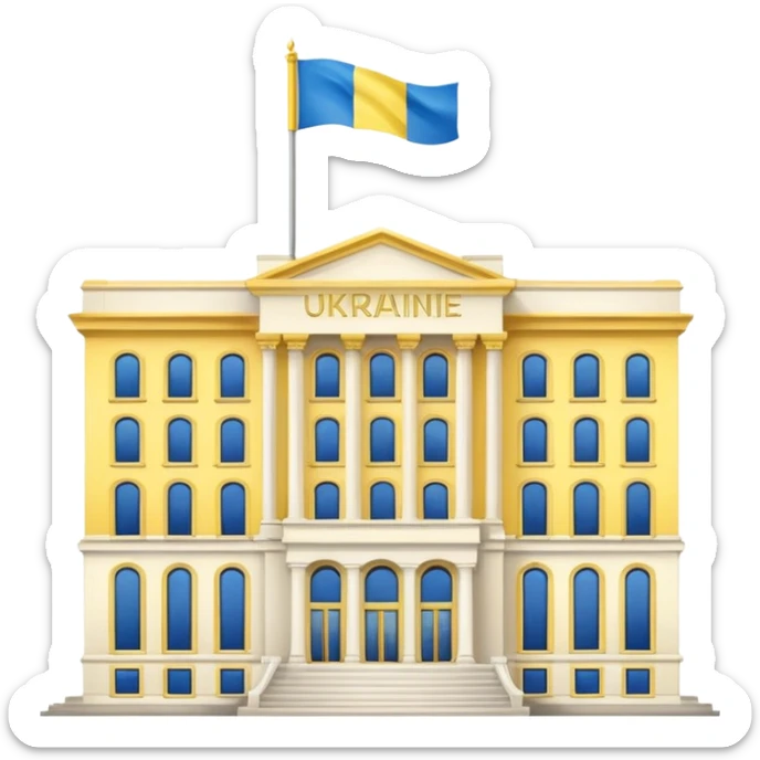 make the png emoji of Ukraine president's office building sticker