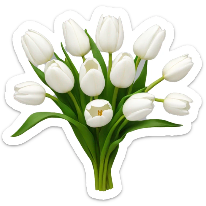 White tulips sticker