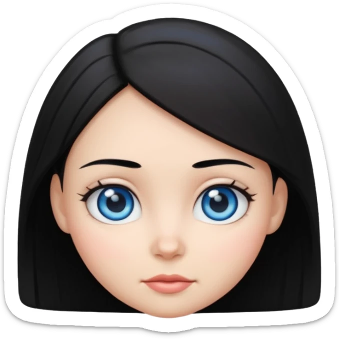 very big head and small body pro[ortion female cartoon sticker