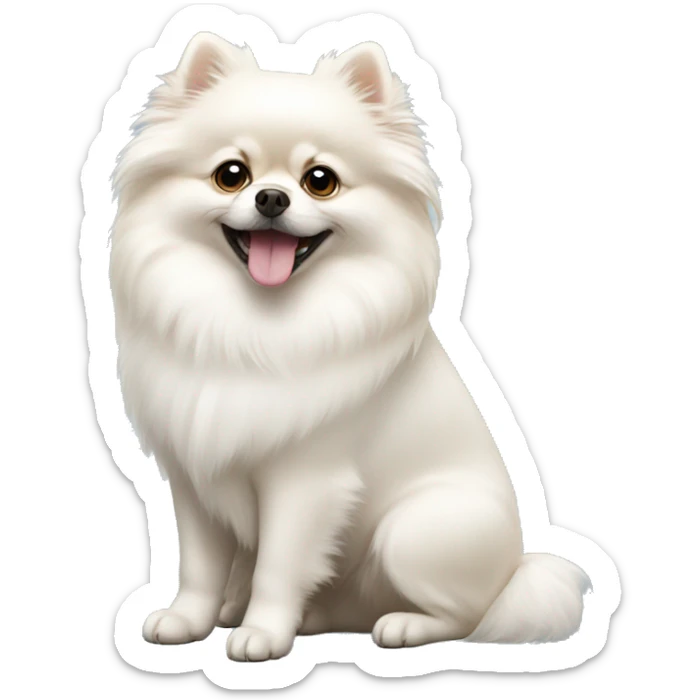 white pomeranian sticker