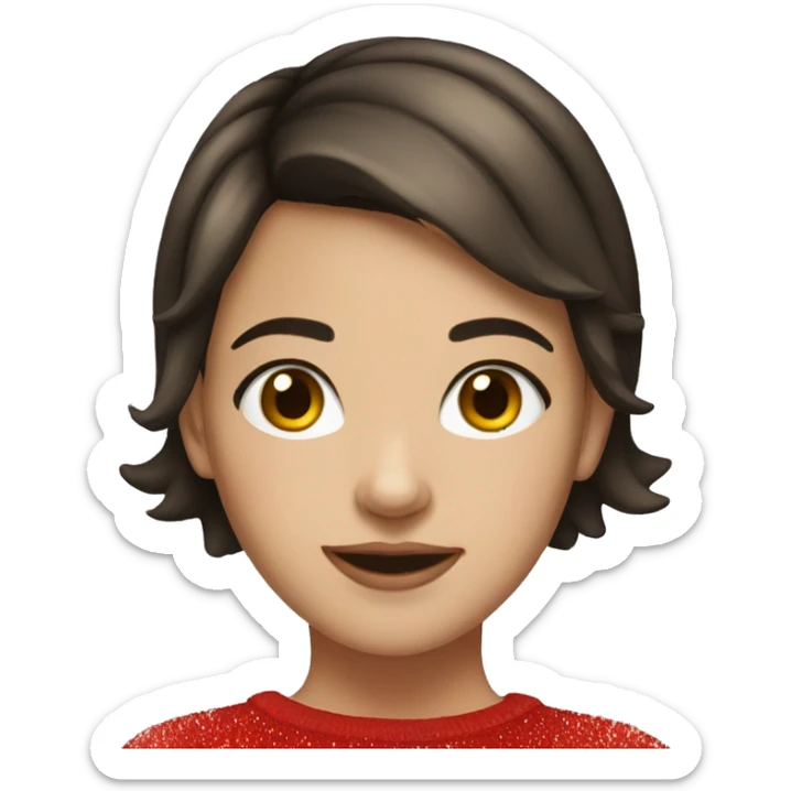 Short hair brunette girl in Christmas spirit sticker