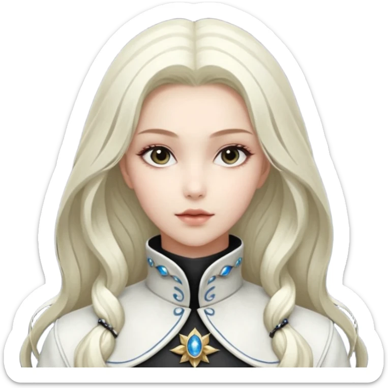 Девушка белокожая на беговой дорожке, с длинными светло-лиловыми волосами, в лиловом топе, в серых спортивных штанах, с черными ресницами sticker