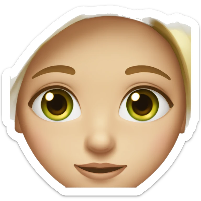 2 girls, one blonde with bright green eyes and the other with long brown hair and dark green eyes sticker