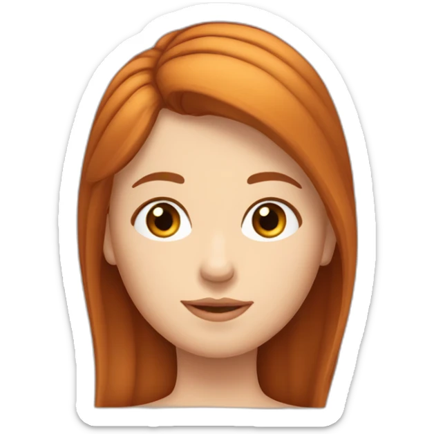 Une Fille rousse cheveux longs et aux yeux bleus , les cheveux detaché sticker